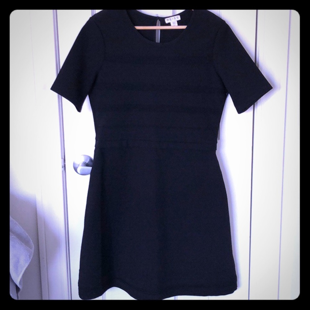 Reiss Fit-and-Flare Black Scuba dress